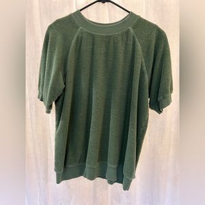 Jungmaven - Short Sleeve Raglan Sherpa Sweatshirt (L): Color Hunter Green